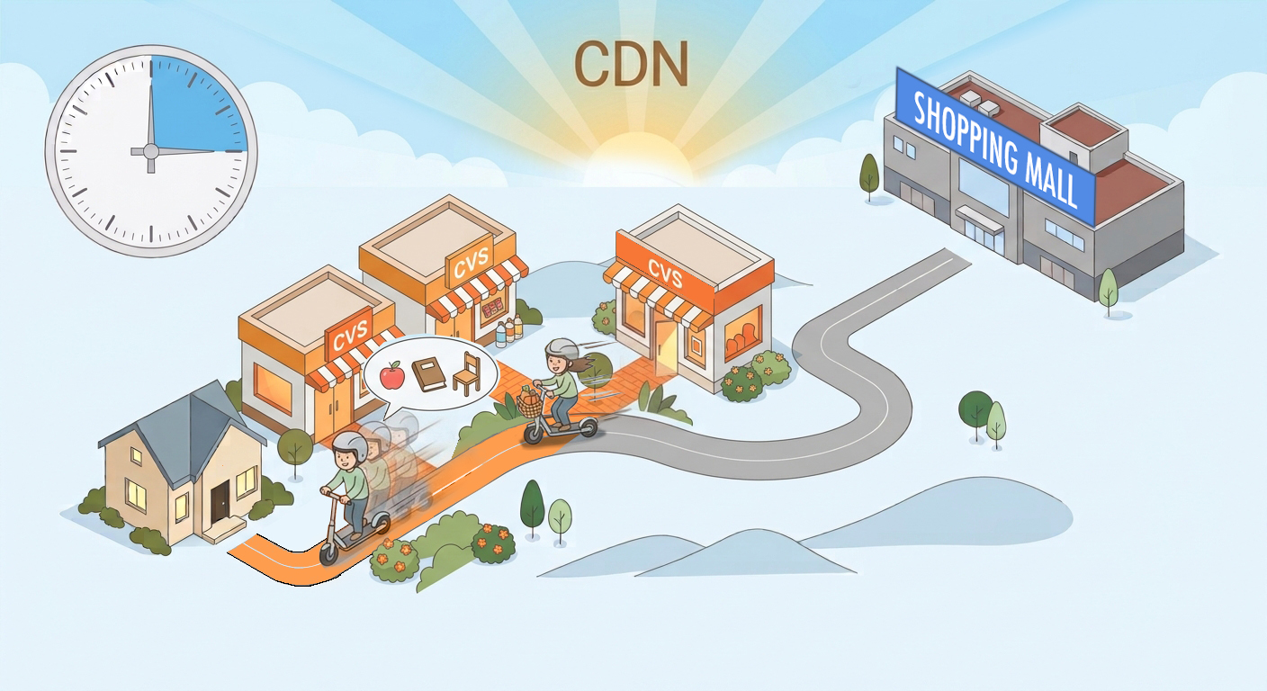 CDN:近くの拠点から届くため表示が速いイメージ